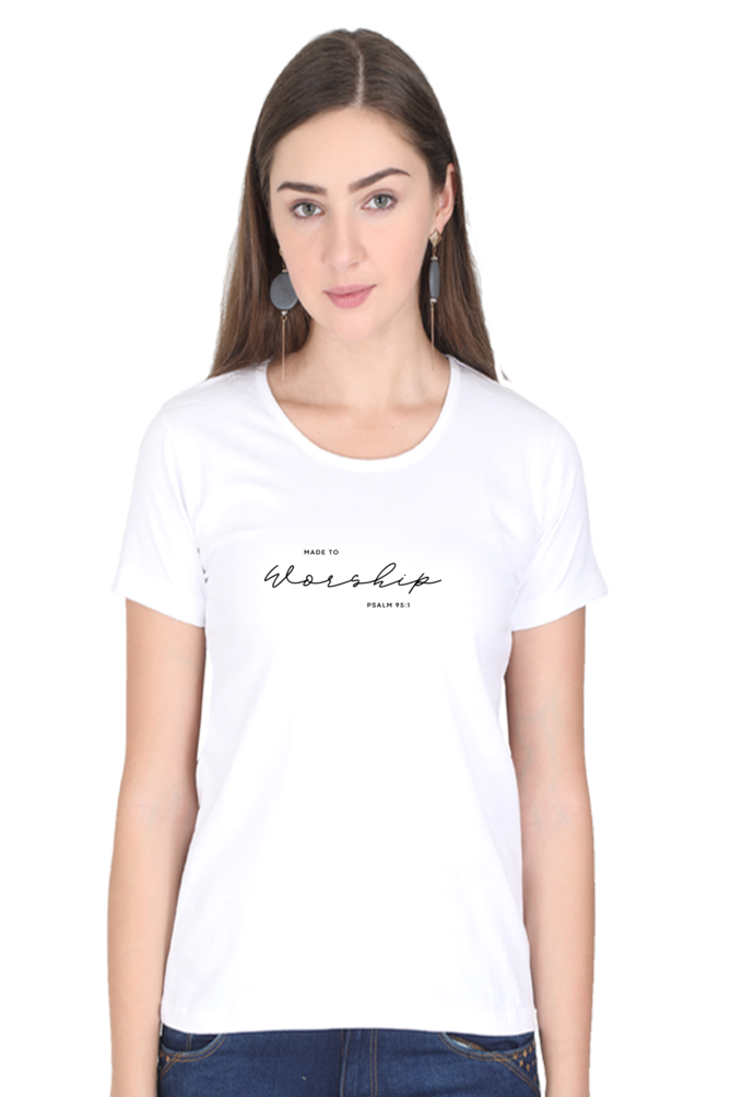 Female "Made To Worship" Christian Tees/Light Shades