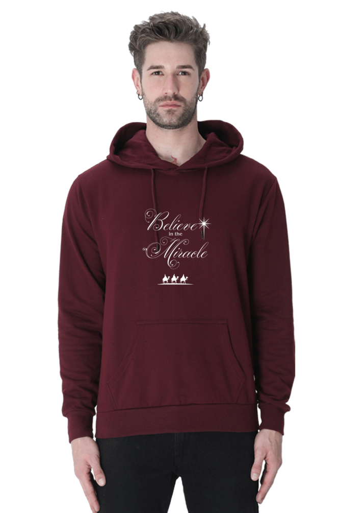 Male "Believe In The Miracle" Hooded Sweatshirt