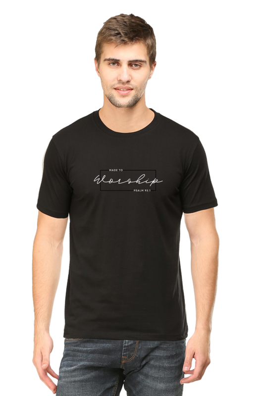 Male "Made To Worship" Christian Tees/Dark Shades