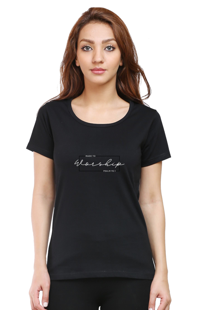 Female "Made To Worship" Christian Tees/Dark Shades