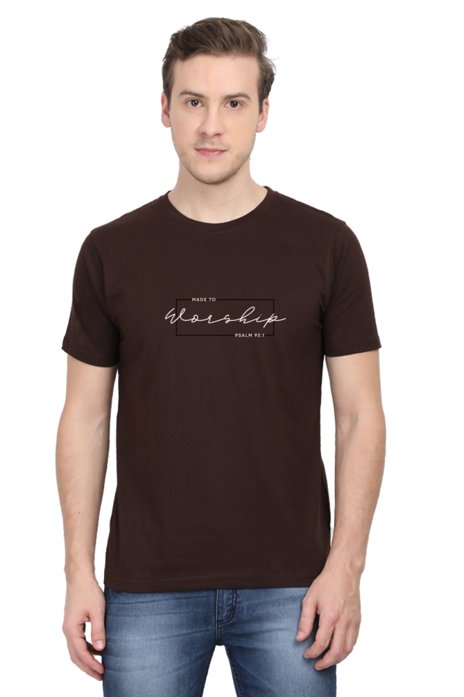 Male "Made To Worship" Christian Tees/Dark Shades