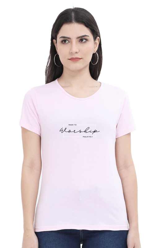 Female "Made To Worship" Christian Tees/Light Shades