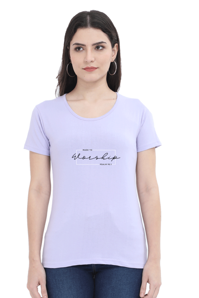 Female "Made To Worship" Christian Tees/Light Shades