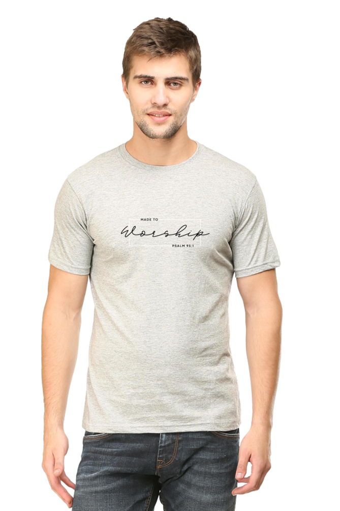 Male "Made To Worship" Christian Tees/Light Shades